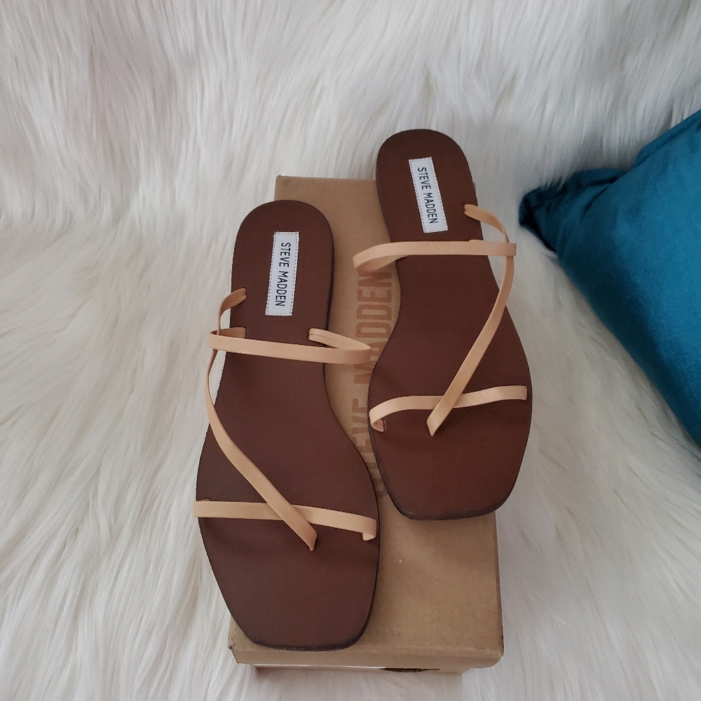Steve Madden Janessa Tan Strappy Leather Sandal